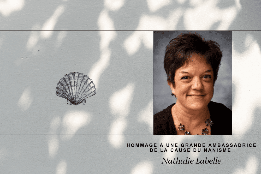 Image contenant une photo de Nathalie Labelle et un coquillage pour rappeler son amour pour les Îles-de-la-Madelaine.