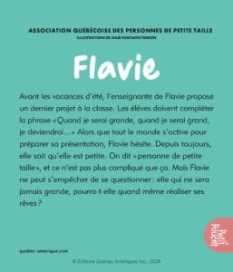 Le derrière de livre de Flavie