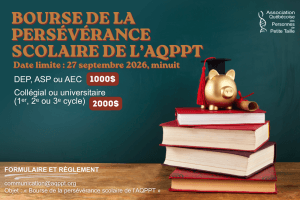 Inscription à la Bourse de la Persévérance scolaire de l'AQPPT 2026